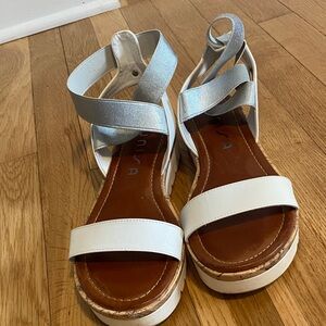 Unisa White and Silver Strappy Sandals